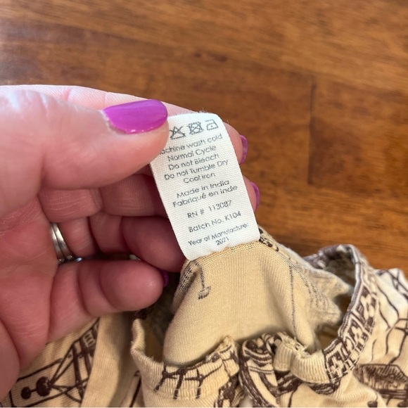 Kate Quinn Bamboo hot air balloon tan brown one piece sleeper outfit size 6-9 mo - Picture 3 of 5